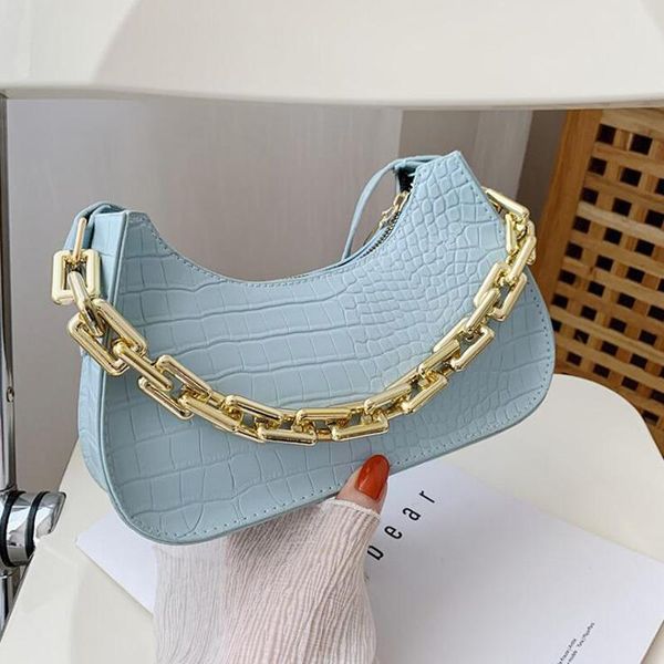 evening bags thick chain baguette for women crocodile pattern shoulder bag fashion design handbag cross body women's underarm
evening bags thick chain baguette for women crocodile pattern shoulder bag fashion design handbag cross body women's underarm