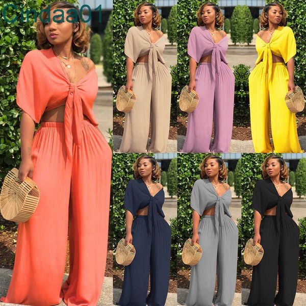 women tracksuits two piece pants set designer outfits solid color bandage deep v bat sleeve shirt wide leg trousers plus size clothing, Gray
women tracksuits two piece pants set designer outfits solid color bandage deep v bat sleeve shirt wide leg trousers plus size clothing, Gray