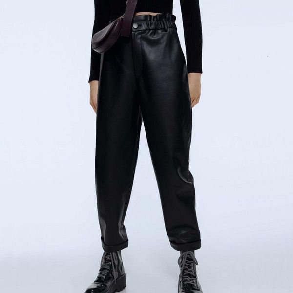 ladies loose pu elastic high waist jegging fake trousers pockets zipper pants women autumn black faux leather, Black;white
ladies loose pu elastic high waist jegging fake trousers pockets zipper pants women autumn black faux leather, Black;white