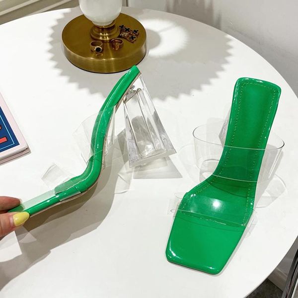 slippers green orange women fashion crystal triangle strange high heels sandals elegant square toe pvc transparent jelly shoes, Black
slippers green orange women fashion crystal triangle strange high heels sandals elegant square toe pvc transparent jelly shoes, Black