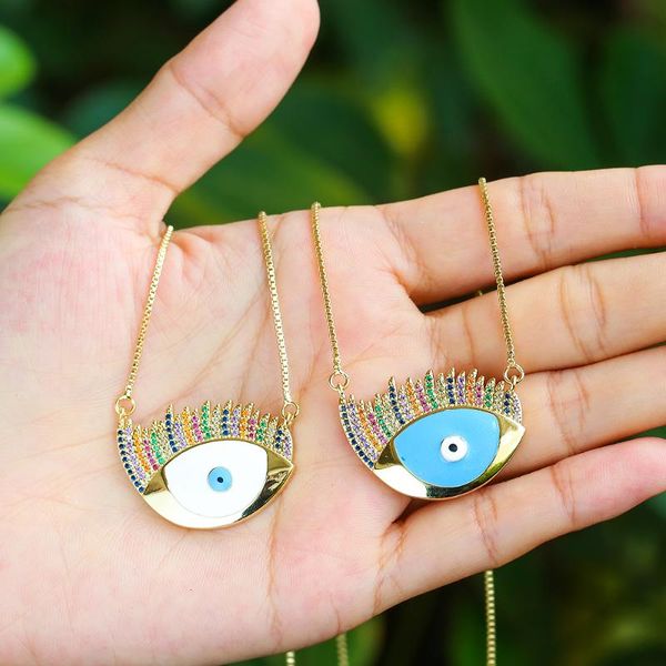 pendant necklaces eyika personality bohemian turkish blue eye necklace women beach jewelry enamel & multi color zircon collares de moda, Silver
pendant necklaces eyika personality bohemian turkish blue eye necklace women beach jewelry enamel & multi color zircon collares de moda, Silver