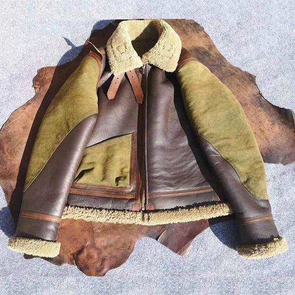 men's leather & faux 2021 dark brown b3 military style genuine shearling coat large size 6xl real natural thick sheepskin russian winte, Black
men's leather & faux 2021 dark brown b3 military style genuine shearling coat large size 6xl real natural thick sheepskin russian winte, Black