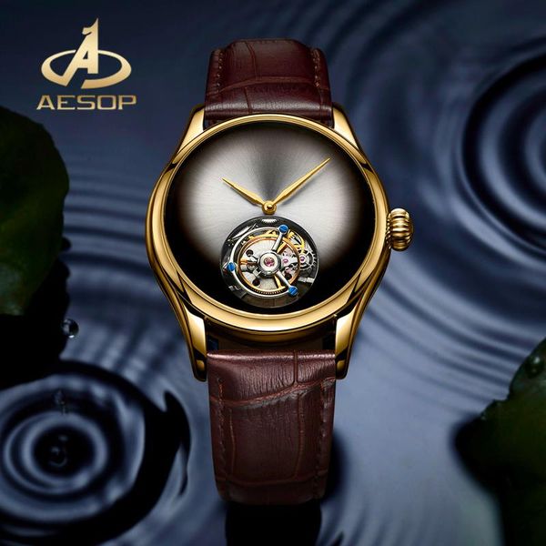 wristwatches aesop ++ real tourbillon mechanical men watch golden stainless steel case double-sided sapphire glass waterproof clock, Slivery;brown
wristwatches aesop ++ real tourbillon mechanical men watch golden stainless steel case double-sided sapphire glass waterproof clock, Slivery;brown