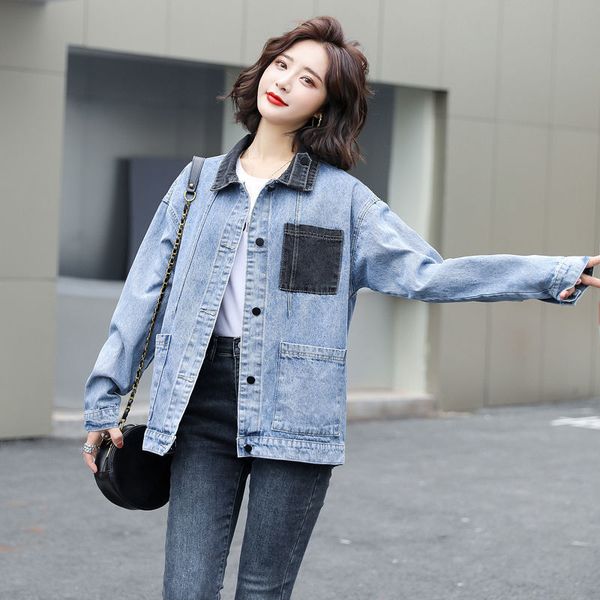 luxury brand coats mhsiclub color blocking loose denim jacket women's autumn new hong kong style long sleeve jacket fashion, Black
luxury brand coats mhsiclub color blocking loose denim jacket women's autumn new hong kong style long sleeve jacket fashion, Black