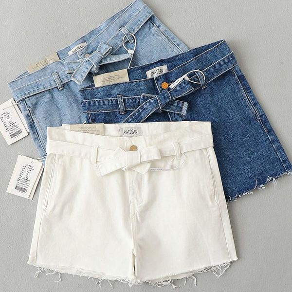 women's jeans bow tie waist belt short denim shorts cotton women pockets mid fitness chic, Blue
women's jeans bow tie waist belt short denim shorts cotton women pockets mid fitness chic, Blue
