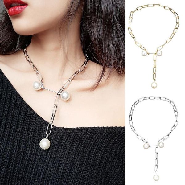 chains 1pc pearl necklace sweater chain exaggerated personality temperament retro hip hop choker adjustable for women, Silver
chains 1pc pearl necklace sweater chain exaggerated personality temperament retro hip hop choker adjustable for women, Silver