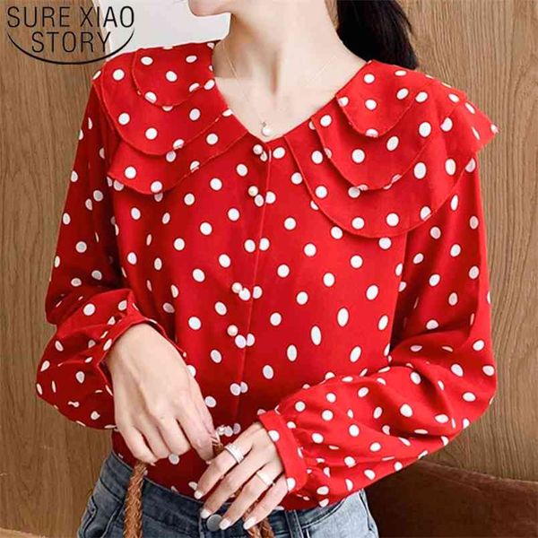 fashion autumn chiffon women blouse polka dot peter pan collar long sleeve clothing plus size 5312 50 210506, White
fashion autumn chiffon women blouse polka dot peter pan collar long sleeve clothing plus size 5312 50 210506, White