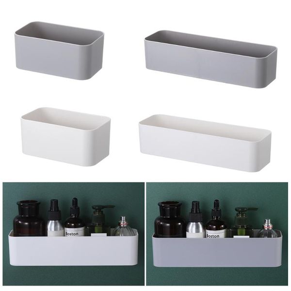 wall mounted cosmetic storage box bathroom rack shelf adhesive hanger organizer remote control holder home decor hooks & rails 
wall mounted cosmetic storage box bathroom rack shelf adhesive hanger organizer remote control holder home decor hooks & rails