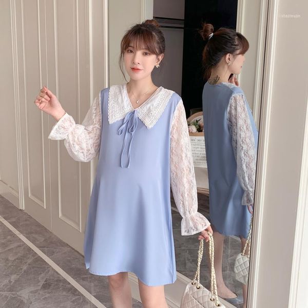 2071# spring summer korean fashion chic maternity dress sweet lace patchwork cotton a line loose clothes for elegant pregnancy1, White
2071# spring summer korean fashion chic maternity dress sweet lace patchwork cotton a line loose clothes for elegant pregnancy1, White