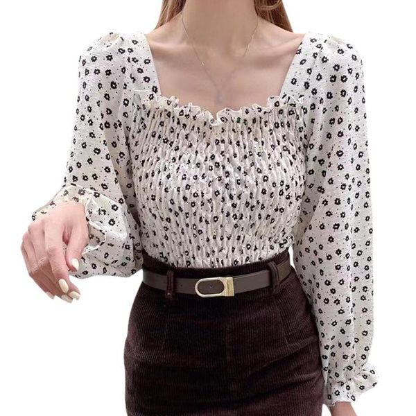 women's blouses & shirts square collar sweet long sleeves chiffon shirt blouse elegant polka dot puff sleeve for female 2021 spring top, White
women's blouses & shirts square collar sweet long sleeves chiffon shirt blouse elegant polka dot puff sleeve for female 2021 spring top, White