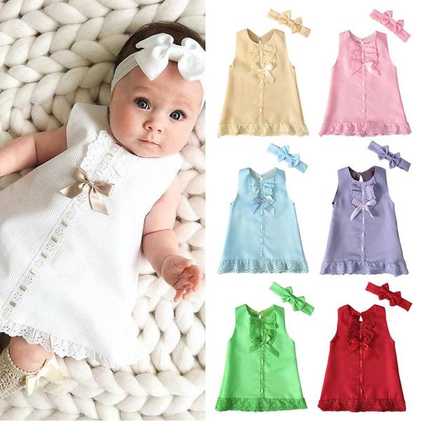 girl's dresses summer infant baby girls dress + headband kids lace fashion born clothes, Red;yellow
girl's dresses summer infant baby girls dress + headband kids lace fashion born clothes, Red;yellow