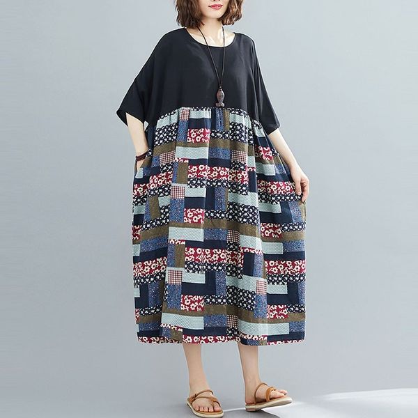 oversized women loose casual dresses new arrival summer vintage style o-neck patchwork color female long dress s2895 210412, Black;gray
oversized women loose casual dresses new arrival summer vintage style o-neck patchwork color female long dress s2895 210412, Black;gray