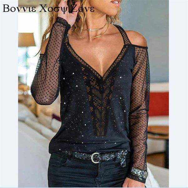women's blouses & shirts women long sleeve cold shoulder sheer mesh lace blouse casual cut out hollow shirt, White
women's blouses & shirts women long sleeve cold shoulder sheer mesh lace blouse casual cut out hollow shirt, White