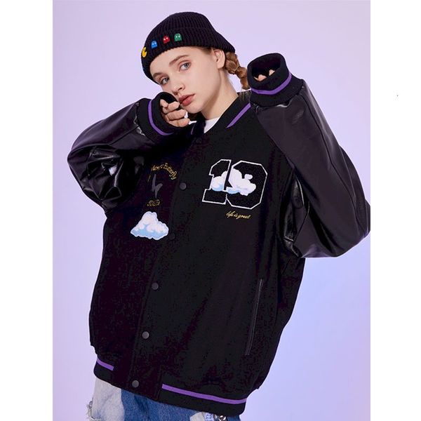 women's jackets men's and women's white cloud stitched baseball jacket, hip hop uniform, wool coat, retro, spring autumn, 202, Black;brown
women's jackets men's and women's white cloud stitched baseball jacket, hip hop uniform, wool coat, retro, spring autumn, 202, Black;brown
