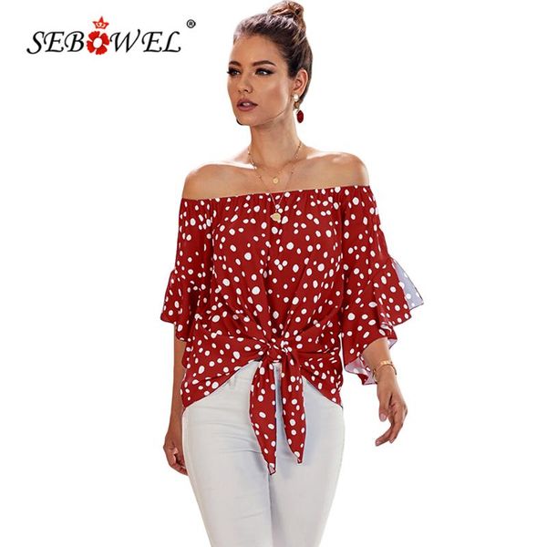 woman bohemian female polka dot 3/4 bell sleeve off shoulder front tie knot blouse 2021 summer crewneck shirts women's blouses &, White
woman bohemian female polka dot 3/4 bell sleeve off shoulder front tie knot blouse 2021 summer crewneck shirts women's blouses &, White
