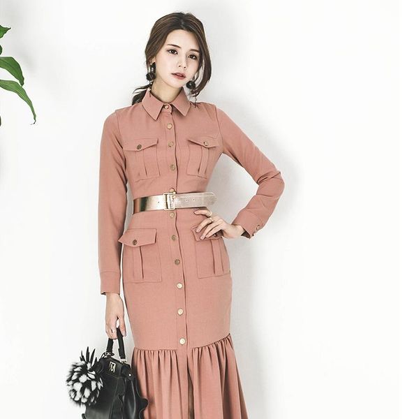 casual dresses women dress 2021 spring fashion elegant single-breasted belted blouse office lady pink slim hip-wrap, Black;gray
casual dresses women dress 2021 spring fashion elegant single-breasted belted blouse office lady pink slim hip-wrap, Black;gray