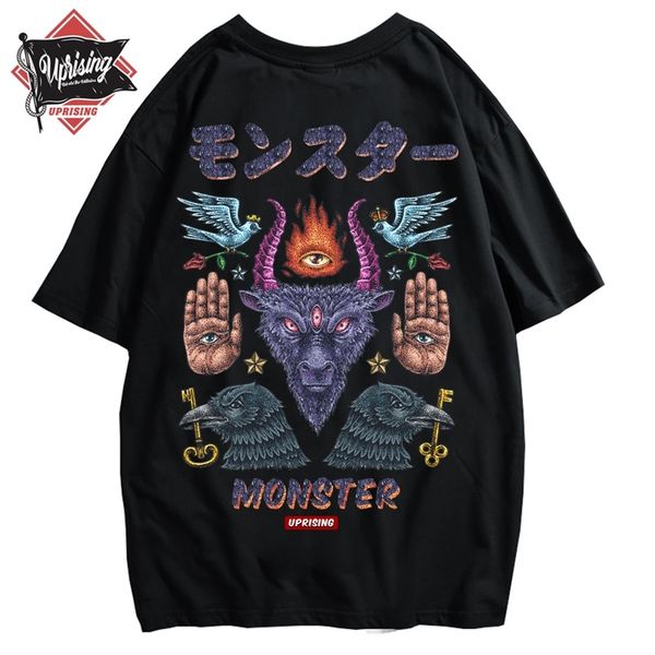 uprising monster short-sleeved street fashion brand personality joint hip-hop motorcycle t-shirt 210706, White;black
uprising monster short-sleeved street fashion brand personality joint hip-hop motorcycle t-shirt 210706, White;black