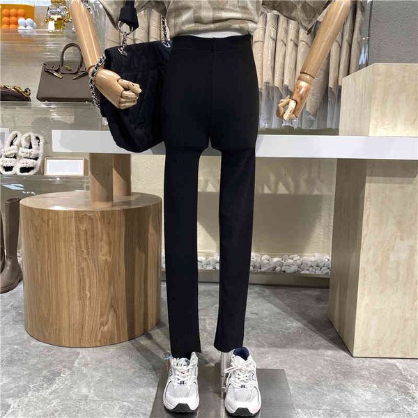pant niche design pure high-waist cotton thread tight strain to show thin exterior leggings simple little leg pants, White
pant niche design pure high-waist cotton thread tight strain to show thin exterior leggings simple little leg pants, White