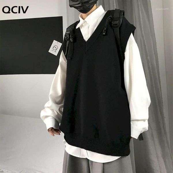 men's vests men sweater vest autumn solid color knitted male korean style trend loose v-neck sleeveless waistcoat college, Black;white
men's vests men sweater vest autumn solid color knitted male korean style trend loose v-neck sleeveless waistcoat college, Black;white