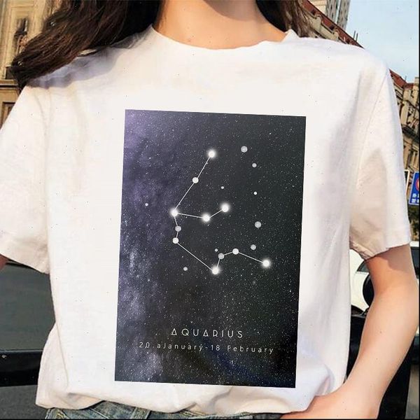 womens harajuku twelve constellations printed women t shirt fashion casual summer short sleeve female clothing, White 
womens harajuku twelve constellations printed women t shirt fashion casual summer short sleeve female clothing, White