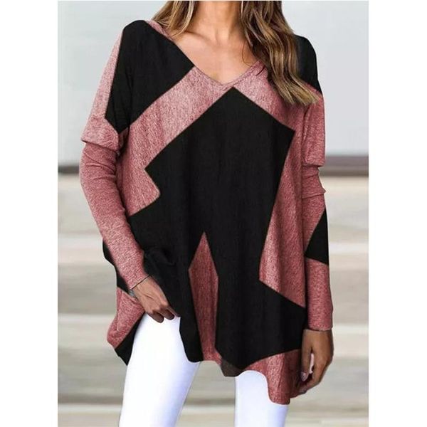women's blouses & shirts autumn winter 2021 casual v-neck sewing loose t-shirt long sleeve pullover blouse ladies asymmetrical, White
women's blouses & shirts autumn winter 2021 casual v-neck sewing loose t-shirt long sleeve pullover blouse ladies asymmetrical, White