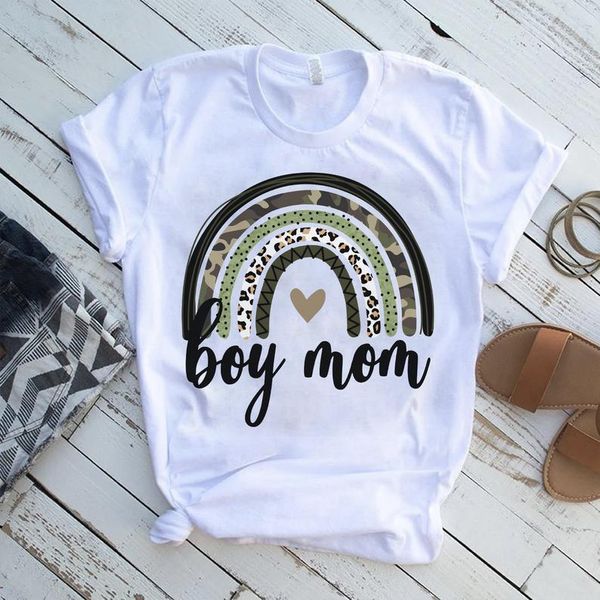 women's t-shirt boy mom mama mothers day gift rainbow pattern shirt women 100%cotton harajuku graphic streetwear female clothing o neck, White
women's t-shirt boy mom mama mothers day gift rainbow pattern shirt women 100%cotton harajuku graphic streetwear female clothing o neck, White