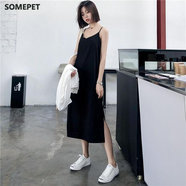 casual dresses women maxi dress black sling female summer 202 sleeveless v-neck vest long, Black;gray
casual dresses women maxi dress black sling female summer 202 sleeveless v-neck vest long, Black;gray