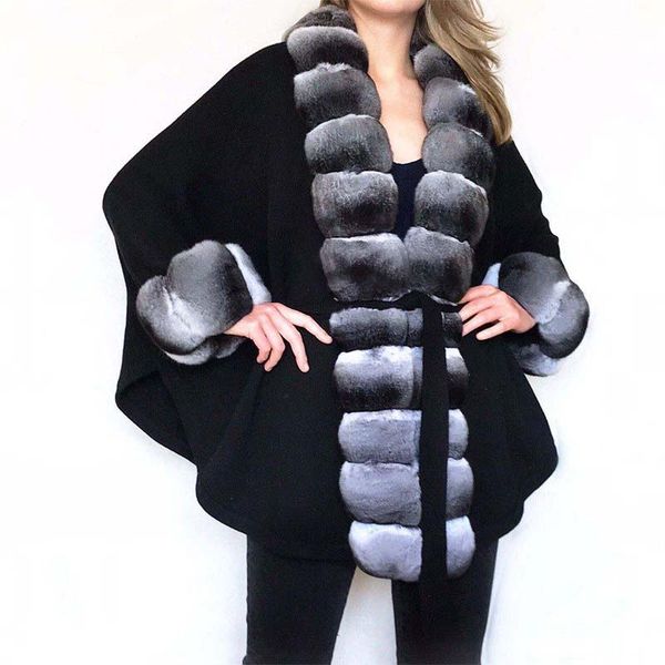 women's fur & faux fursarcar 2021 women natural rex wool coat bat sleeve 70cm long cape chinchilla color winter jacket, Black
women's fur & faux fursarcar 2021 women natural rex wool coat bat sleeve 70cm long cape chinchilla color winter jacket, Black