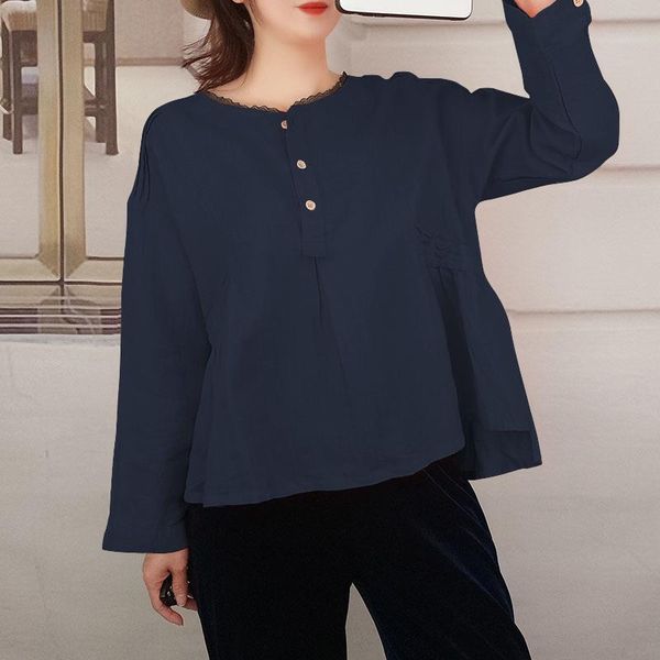 women's blouses & shirts autumn blouse 2022 elegant cotton casual long sleeve blusas female lace stiching plus size tunic, White
women's blouses & shirts autumn blouse 2022 elegant cotton casual long sleeve blusas female lace stiching plus size tunic, White