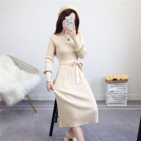 casual dresses autumn winter women knitted dress bow sashes long sleeve beading sweater female slim bottoming vestidos 1475, Black;gray
casual dresses autumn winter women knitted dress bow sashes long sleeve beading sweater female slim bottoming vestidos 1475, Black;gray