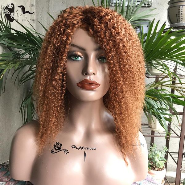 synthetic wigs 14" kinky curl human hair blend wig brazilian with bangs highlight blonde brwon for women machine made, Black
synthetic wigs 14" kinky curl human hair blend wig brazilian with bangs highlight blonde brwon for women machine made, Black