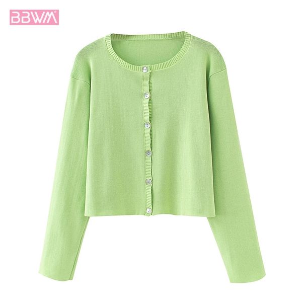 round neck long sleeve candy color single breasted chic women's sweater harajuku simple and versatile retro female 210507, White;black
round neck long sleeve candy color single breasted chic women's sweater harajuku simple and versatile retro female 210507, White;black