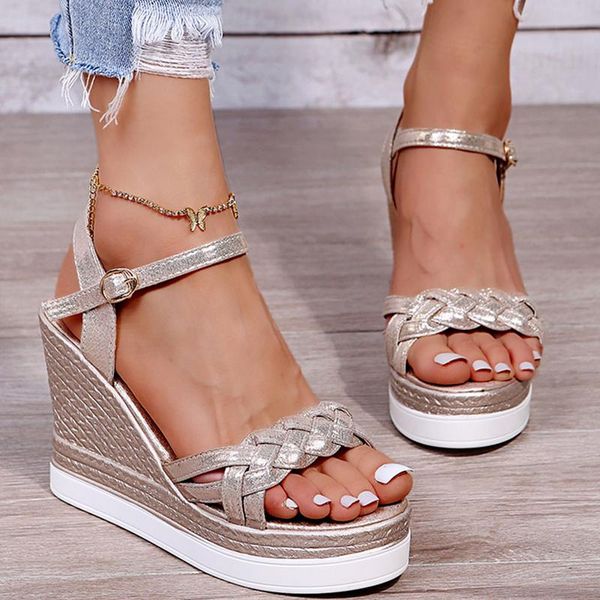 sandals 2021 shoes for women woven silver bling wedge platform open toe zapatos plataforma de mujer fiesta, Black
sandals 2021 shoes for women woven silver bling wedge platform open toe zapatos plataforma de mujer fiesta, Black