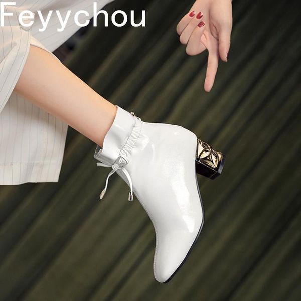 boots women's autumn winter high heel fretwork heels modern patent leather square toe zip ankle 2021 fashion black
boots women's autumn winter high heel fretwork heels modern patent leather square toe zip ankle 2021 fashion black