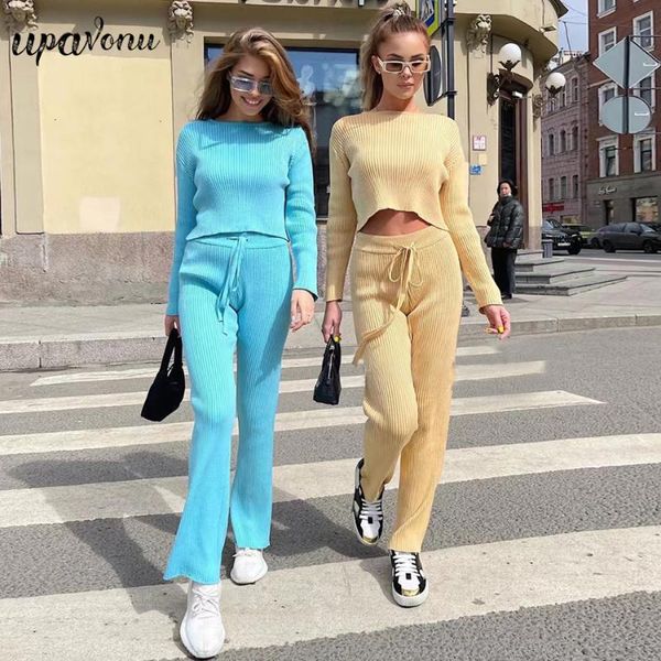 women's two piece pants casual women knitted set o-neck long sleeve pullover knitwear & flared fashion two-piece sets 2021, White
women's two piece pants casual women knitted set o-neck long sleeve pullover knitwear & flared fashion two-piece sets 2021, White