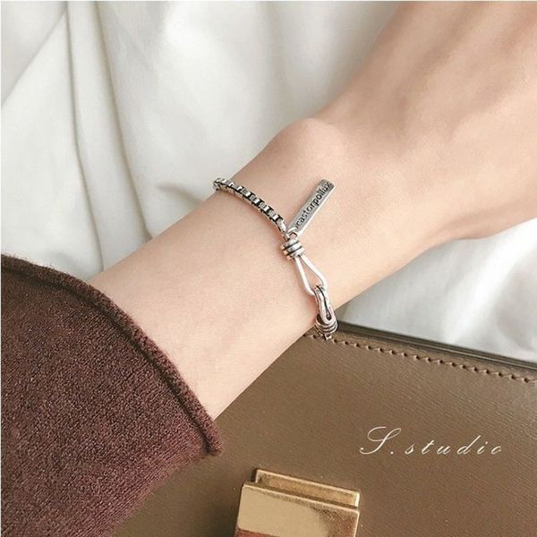 bracelet s925 silver bracelet men's fashion korean personalized pure single woman simple versatile casual couple gift, Golden;silver
bracelet s925 silver bracelet men's fashion korean personalized pure single woman simple versatile casual couple gift, Golden;silver