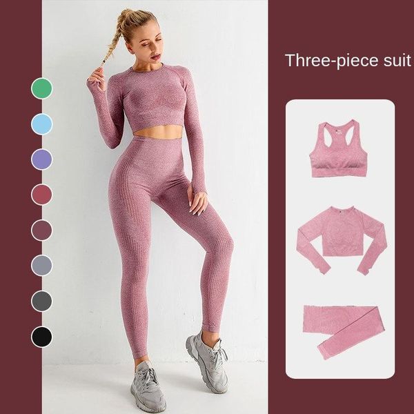 yoga outfit seamless women three piece set workout shirts sport pants bra gym fitness clothing high waist running leggings
yoga outfit seamless women three piece set workout shirts sport pants bra gym fitness clothing high waist running leggings