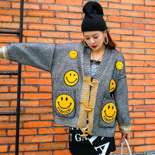 coat european station autumn and winter cardigan loose tan women's jacket sewing mark wear sweater, Tan;black
coat european station autumn and winter cardigan loose tan women's jacket sewing mark wear sweater, Tan;black