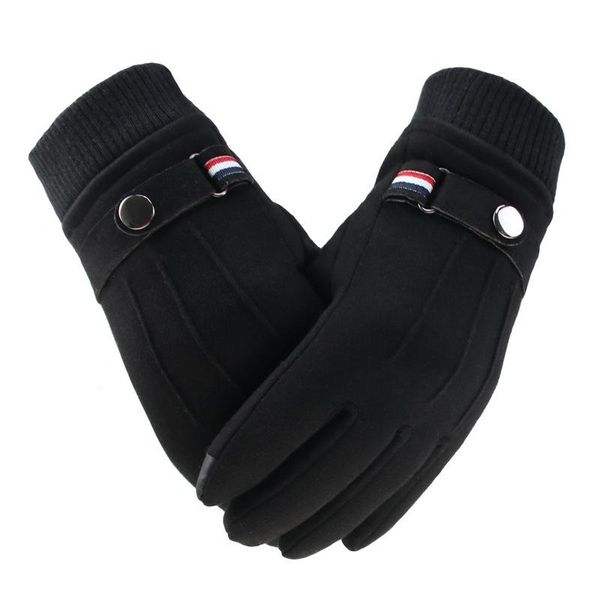 cycling gloves men's winter suede warm split finger outdoor sport driving buckle design male touch screen mittens, Black
cycling gloves men's winter suede warm split finger outdoor sport driving buckle design male touch screen mittens, Black