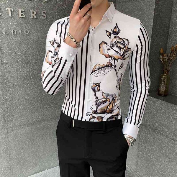men's casual shirts white/black shirt korean fashion autumn spliced floral all match striped long sleeve for clothing 3xl 1y3t
men's casual shirts white/black shirt korean fashion autumn spliced floral all match striped long sleeve for clothing 3xl 1y3t