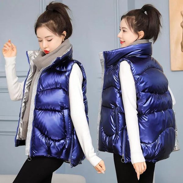 women's vests cotton clothes vest women spring autumn thick solid color stand-up collar shiny pocket short coat simple commuter jacket, Black;white
women's vests cotton clothes vest women spring autumn thick solid color stand-up collar shiny pocket short coat simple commuter jacket, Black;white