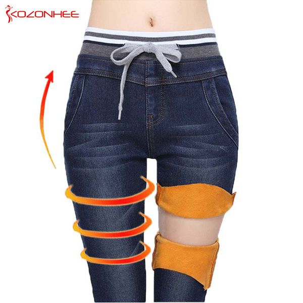 elasticity cashmere warm jeans for women large black jeans with high waist elastic waist jeans female winter women, Blue
elasticity cashmere warm jeans for women large black jeans with high waist elastic waist jeans female winter women, Blue