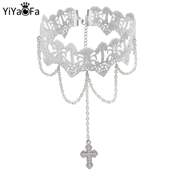 necklaces pendants yiyaofa vintage white lace cross pendant choker for women accessories gothic lady party jewelry collar gn-72, Silver
necklaces pendants yiyaofa vintage white lace cross pendant choker for women accessories gothic lady party jewelry collar gn-72, Silver