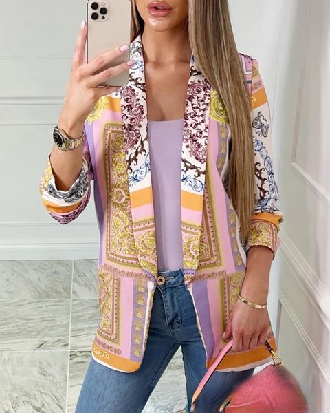 women's suits & blazers 2021 spot cross-border summer color contrast retro printed long sleeved suit coat, White;black
women's suits & blazers 2021 spot cross-border summer color contrast retro printed long sleeved suit coat, White;black
