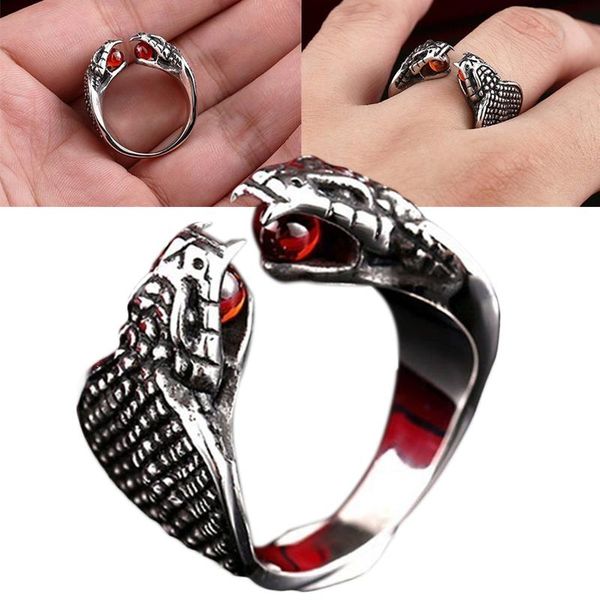 retro double-headed snake shape ring for men fashion vintage red crystal inlaid accessories party jewelry 7-12 h9 wedding rings, Slivery;golden
retro double-headed snake shape ring for men fashion vintage red crystal inlaid accessories party jewelry 7-12 h9 wedding rings, Slivery;golden