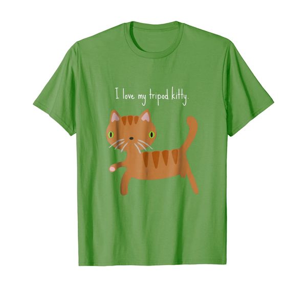i love my tripod kitty tee shirt, three legged cat pride, White;black