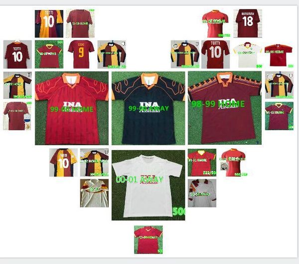 1997 1998 1996 1999 2000 retro soccer jersey 1992 1994 totti nakata batistuta candela montella balbo 91 92 94 rome maglia da calcio, Black
1997 1998 1996 1999 2000 retro soccer jersey 1992 1994 totti nakata batistuta candela montella balbo 91 92 94 rome maglia da calcio, Black