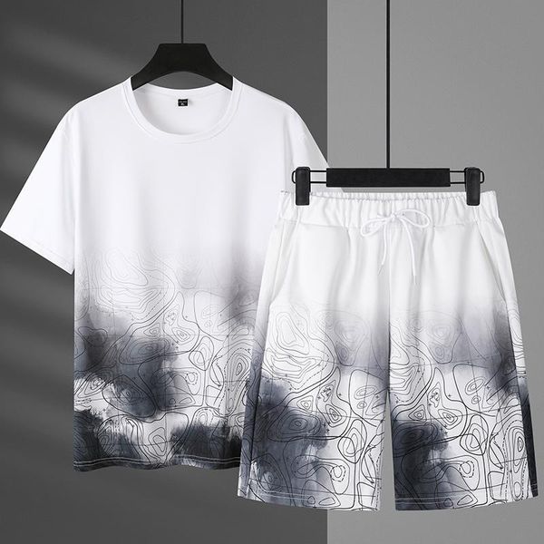 men's tracksuits summer mens sportswear gradient print short sleeve shorts fashion set clothes male casual breathable t-shirt sets trac, Gray
men's tracksuits summer mens sportswear gradient print short sleeve shorts fashion set clothes male casual breathable t-shirt sets trac, Gray