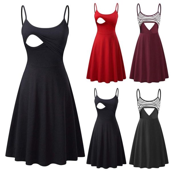 maternity breastfeeding dresses sling sleeveless solid high waist skirts for women summer clothes vestidos, White
maternity breastfeeding dresses sling sleeveless solid high waist skirts for women summer clothes vestidos, White