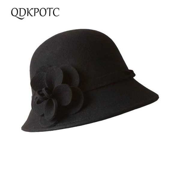stingy brim hats qdkpotc 2021 autumn winter brand quality wool felt fedoras handmade flowers women's dome elegant banquet cap hat, Blue;gray
stingy brim hats qdkpotc 2021 autumn winter brand quality wool felt fedoras handmade flowers women's dome elegant banquet cap hat, Blue;gray
